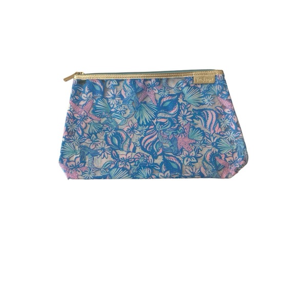 Lilly Pulitzer Handbags - Lilly Pulitzer Makeup Case Travel Toiletries Bag Clear Plastic Floral NWOT